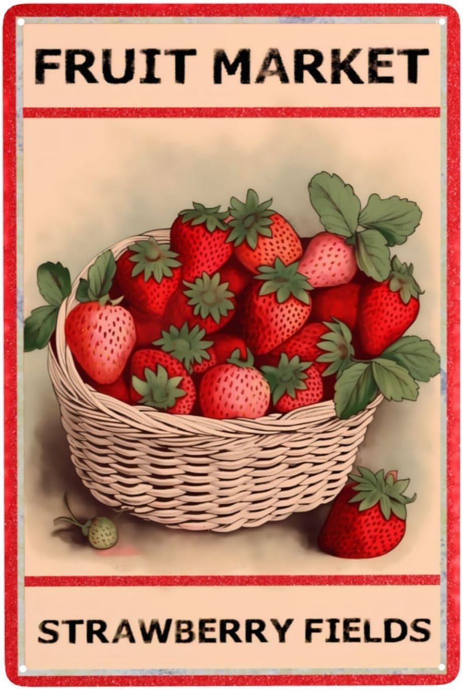 Home Office Marketing - Металлическая жестяная табличка Fruit Market Strawberry