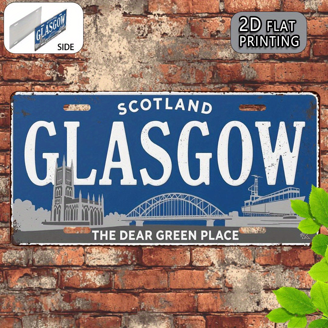 Home Office In Glasgow - Металлическая табличка с изображением городского пейзажа