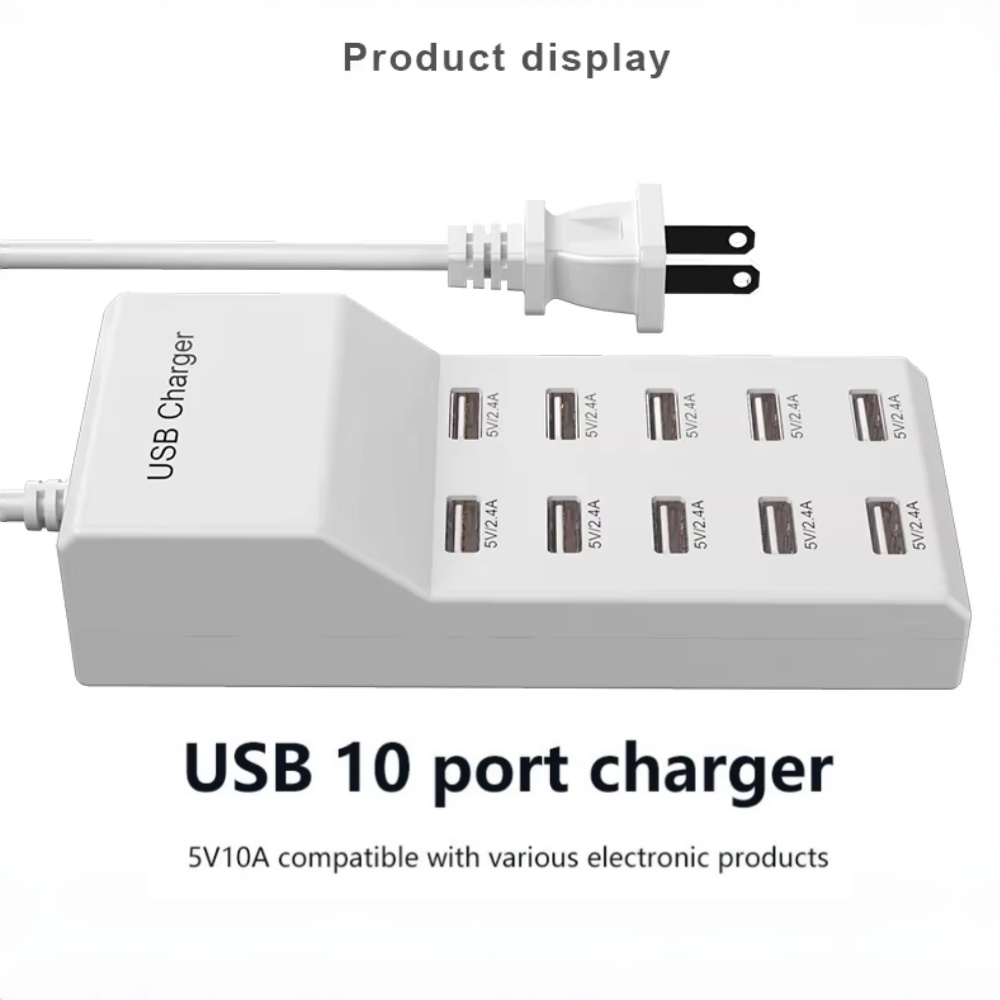 Home Office In Uk - 10-портовый USB-концентратор, быстрое зарядное устройство, портативный