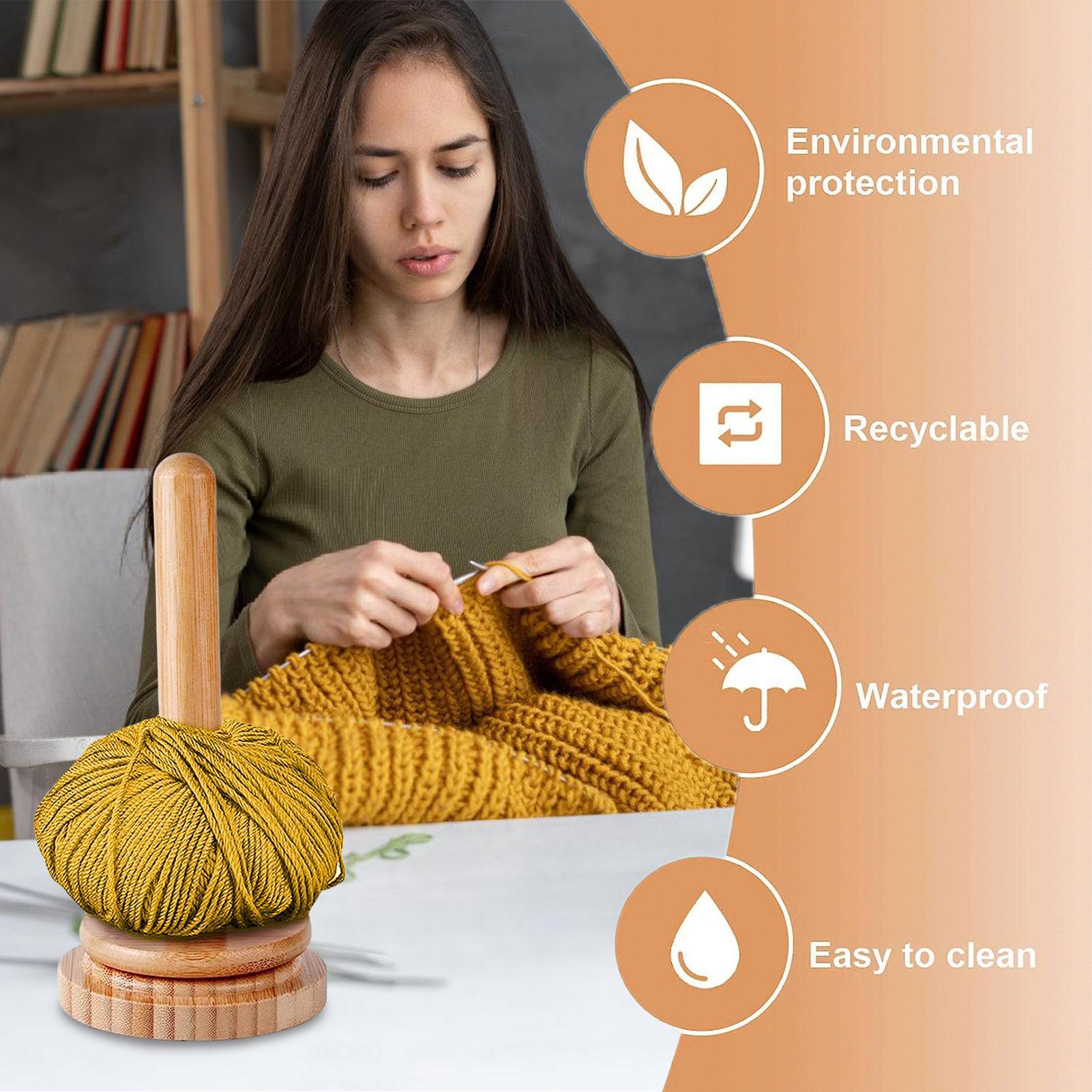 Desktop Organizer Bamboo - Вращающаяся деревянная подставка для пряжи, органайзер