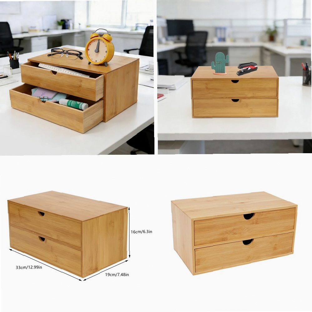 Desktop Organizer Bamboo - Настольный органайзер, коробка для хранения канцелярских